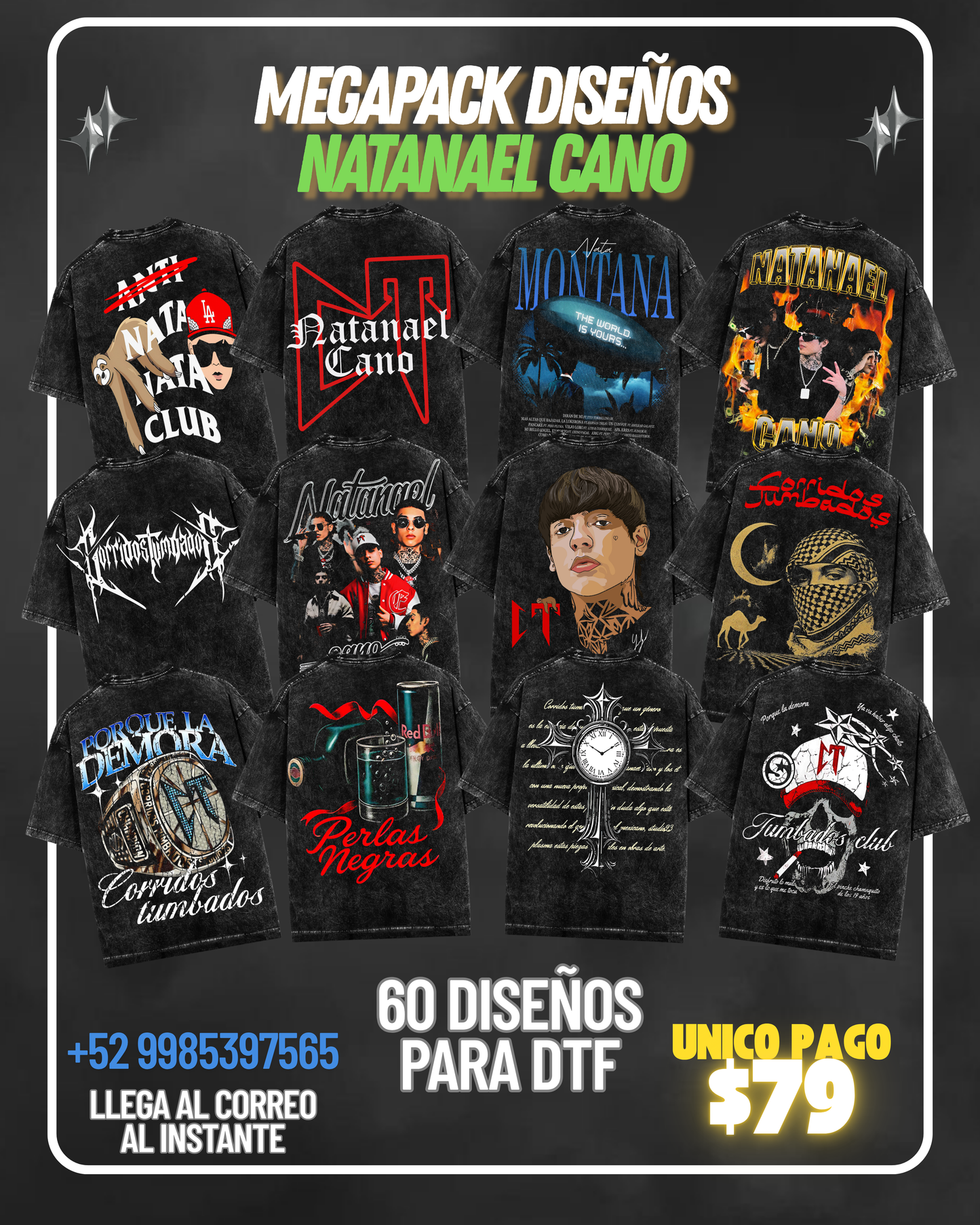 💀 MEGAPACK DISEÑOS NATANAEL CANO PARA DTF 💀
