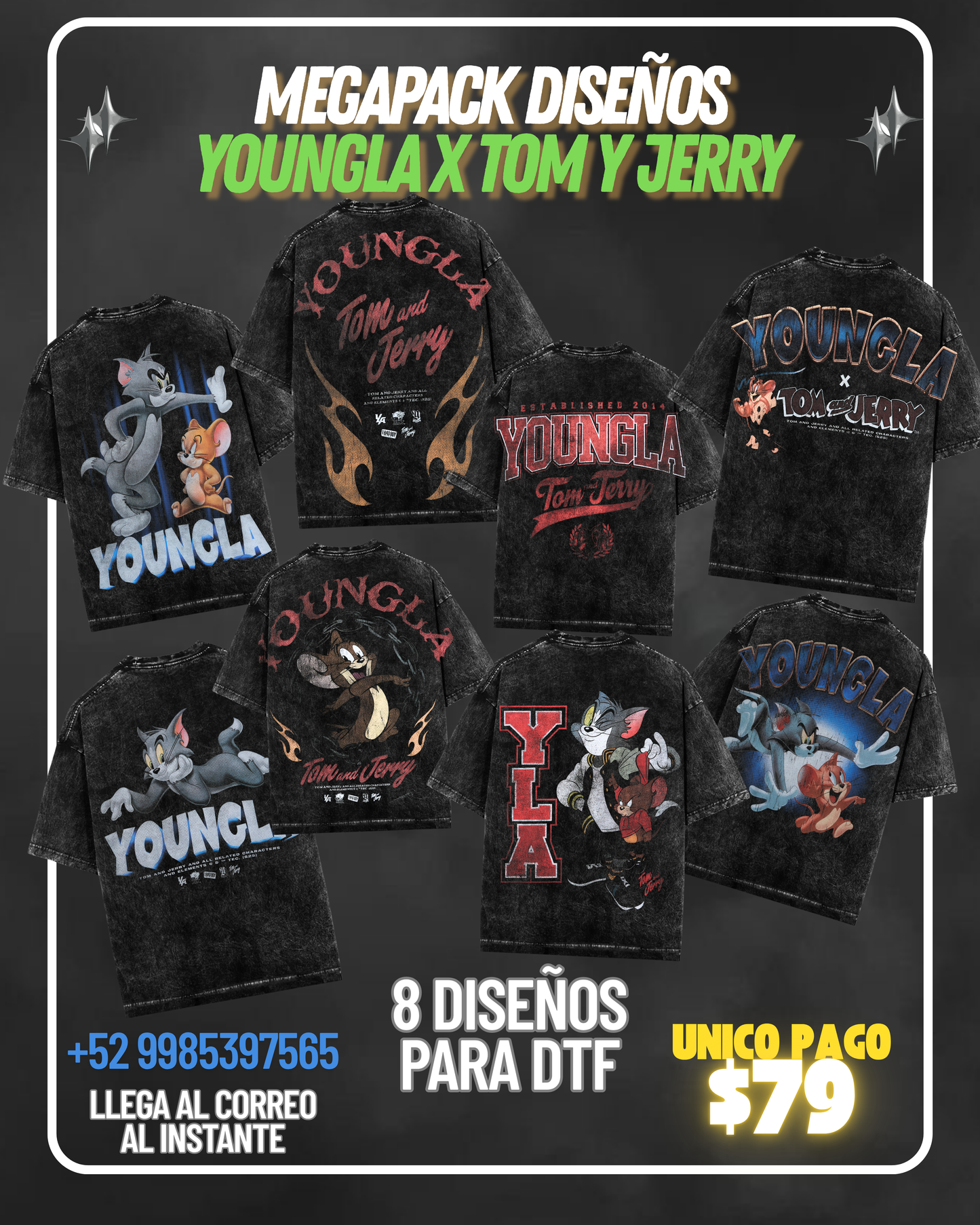 🐭 MEGAPACK DISEÑOS YOUNGLA x TOM Y JERRY PARA DTF 🔥