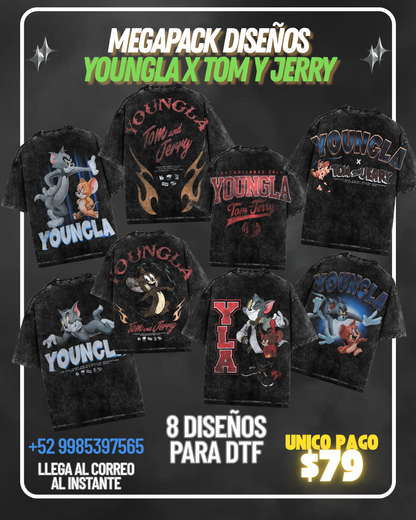 🐭 MEGAPACK DISEÑOS YOUNGLA x TOM Y JERRY PARA DTF 🔥