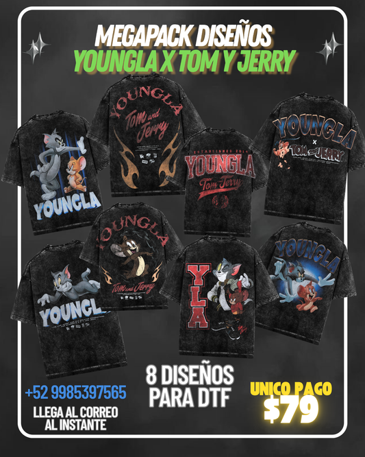 🐭 MEGAPACK DISEÑOS YOUNGLA x TOM Y JERRY PARA DTF 🔥